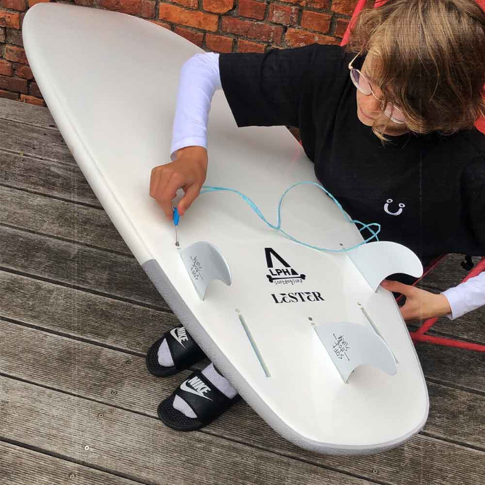 install 5 fin set-up 4'10 soft top high-performance surfboard kids