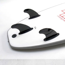 Laad afbeelding in Galerijviewer, thruster fins skooldog softdogsurf fins on board detail
