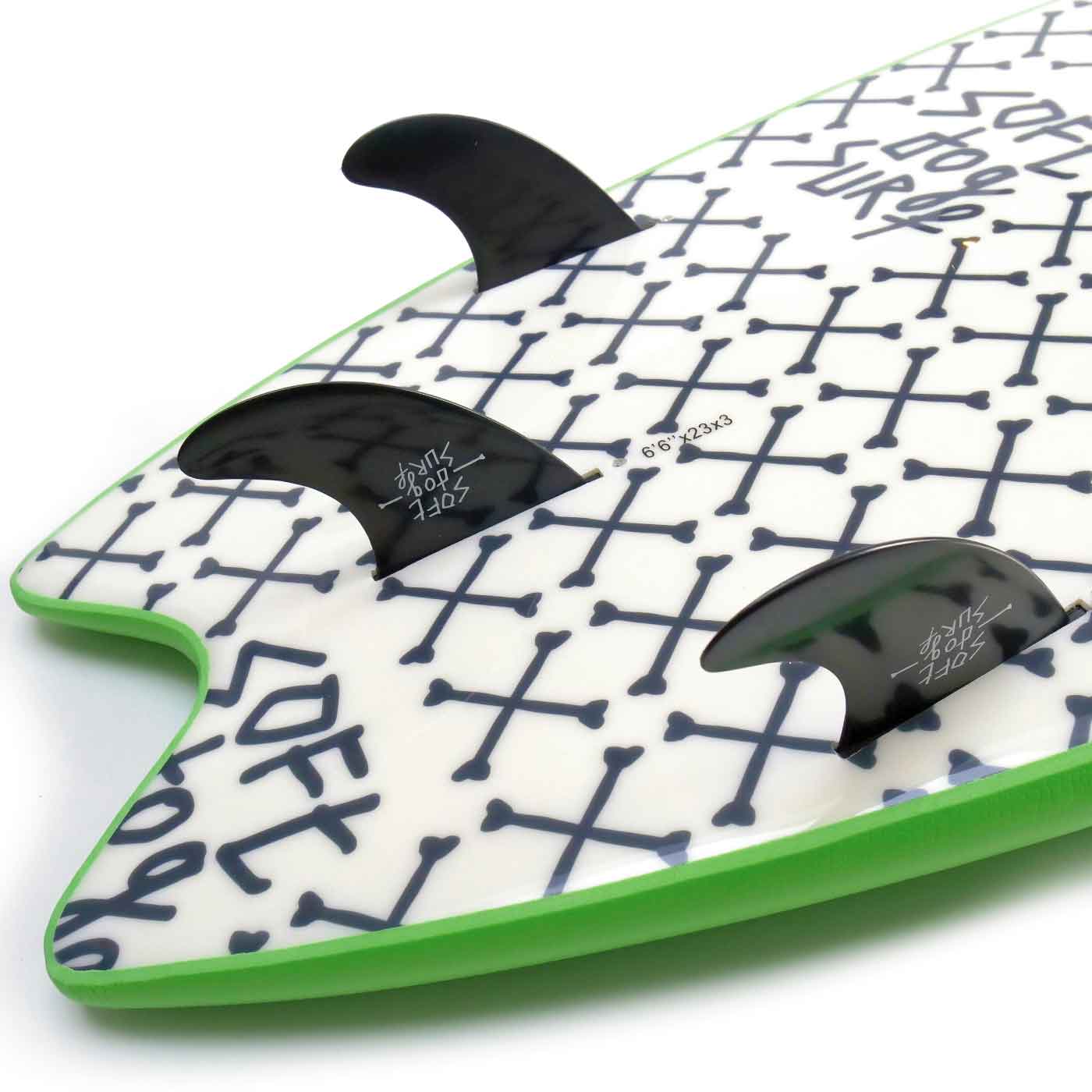 softdogsurf boxer 6'6 soft top surfboard futures fins